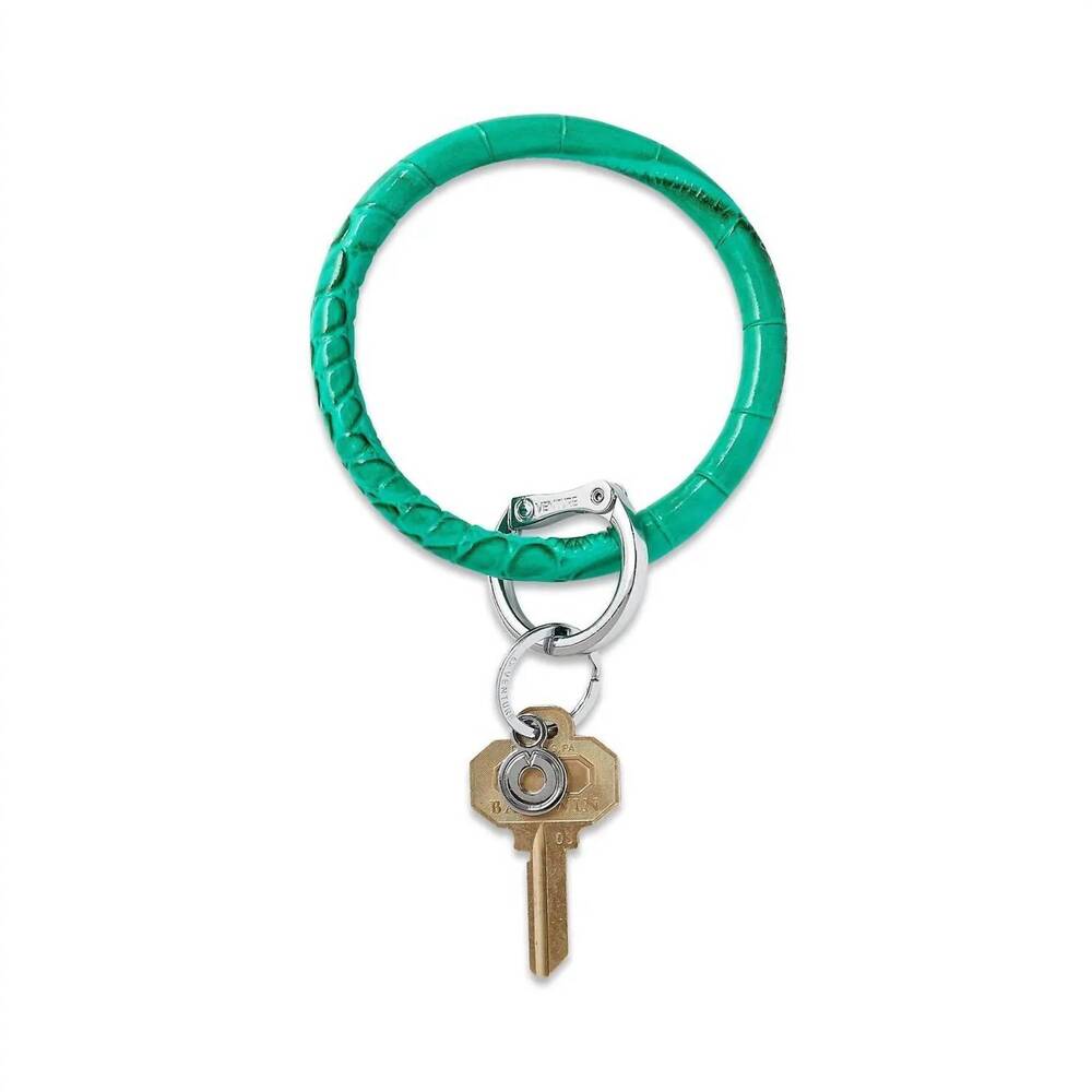 NEW OVENTURE leather big o key ring in emerald